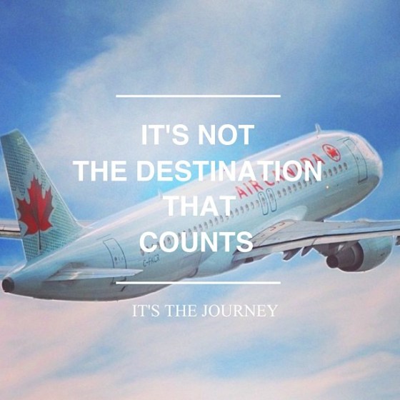 It's not the destination that counts, it's the journey.